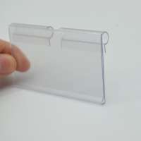 Clear Plastic shelf talker label holder hook hanging for metal scan hook or wire channel