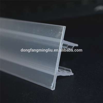 DS-1255 PVC extrusion  strip shelf talker for wood or glass shelves in supermarket or store